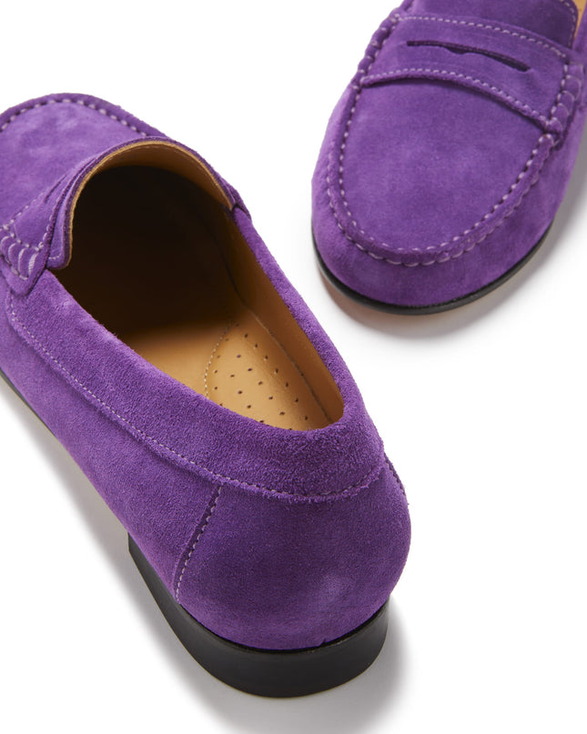 Hugs & Co. Penny Loafers – Lila Wildleder | Ledersohle