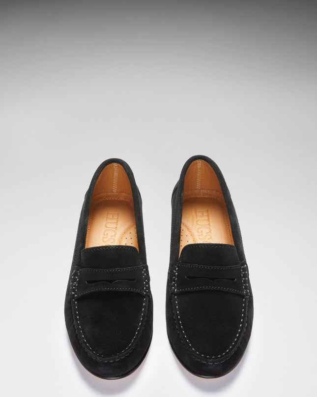 Penny Loafers – Schwarz Wildleder
