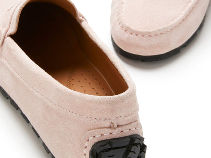 Women's Tyre Sole Penny Loafers, ice pink suede