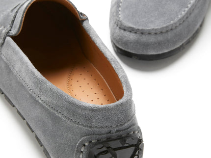 Women's Tyre Sole Penny Loafers, slate grey suede