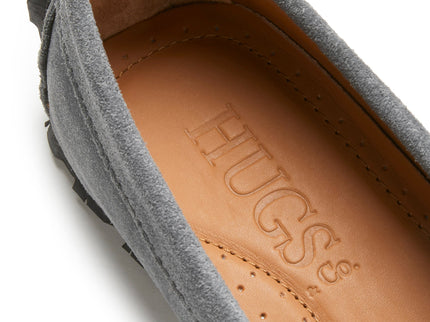 Women's Tyre Sole Penny Loafers, slate grey suede
