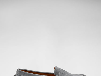 Women's Tyre Sole Penny Loafers, slate grey suede