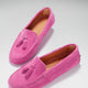 Women's Tasselled Driving Loafers, pink suede-2