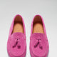Women's Tasselled Driving Loafers, pink suede-1