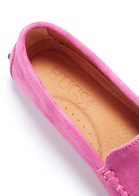 Women's Tasselled Driving Loafers, pink suede-4
