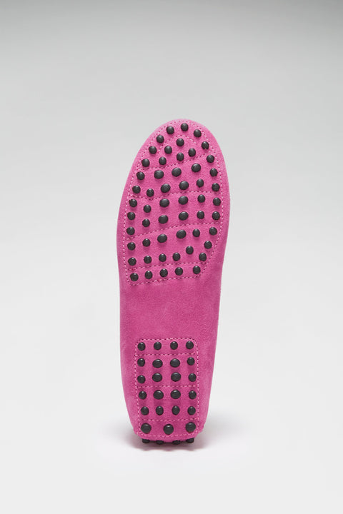 Women's Tasselled Driving Loafers, pink suede-3