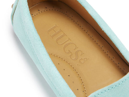 Women's Tasselled Driving Loafers, aqua suede