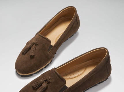 Damen Tasselled Espadrilles Braun Wildleder – Hugs & Co.