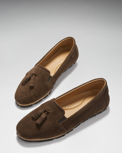 Damen Tasselled Espadrilles Braun Wildleder – Hugs & Co.