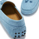 Women's Tasselled Driving Loafers, blue embossed suede-4