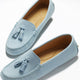 Women's Tasselled Driving Loafers, sky blue suede-1