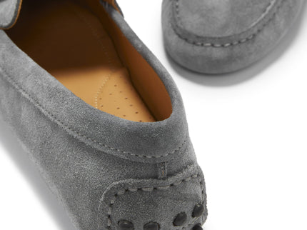 Women's Tasselled Driving Loafers, slate grey suede