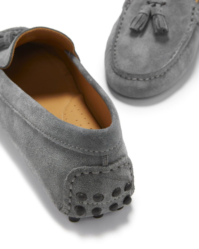 Hugs & Co. Tasselled Driving Loafers – Slate Grey Wildleder