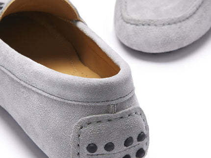 Women's Tasselled Driving Loafers, dove grey suede