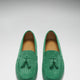 Women's Tasselled Driving Loafers, emerald embossed suede-3