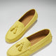 Women's Tasselled Driving Loafers, yellow embossed suede-1