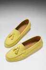 Damen Tasselled Driving Loafer Gelb Wildleder Gecko – Hugs & Co.