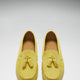 Women's Tasselled Driving Loafers, yellow embossed suede-3