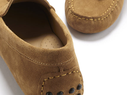 Women's Tasselled Driving Loafers, tobacco suede