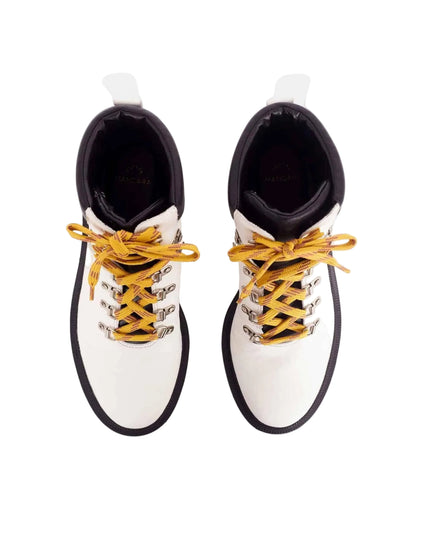 Vriesea Damen Leder Combat Boots | White