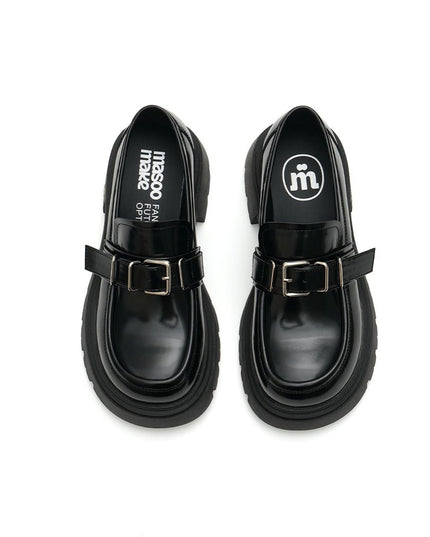 Damen Platform Loafers – Chunky Absatz Glossy Tokyo Slip-Ons