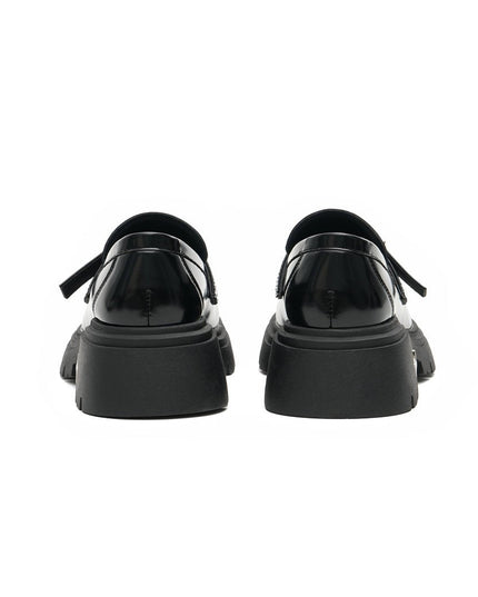 Damen Platform Loafers – Chunky Absatz Glossy Tokyo Slip-Ons