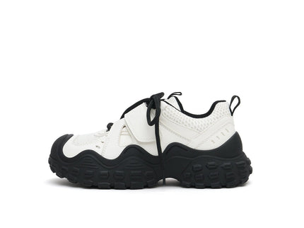 Women's Chunky Wavy Sneakers – Technical Mesh Platform Trainers