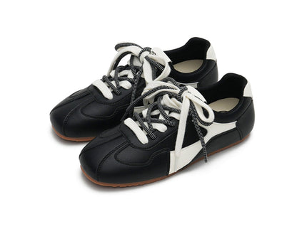 Women's Dual Lace GAT Flat Sneakers – Retro Minimalist Trainer Shoes