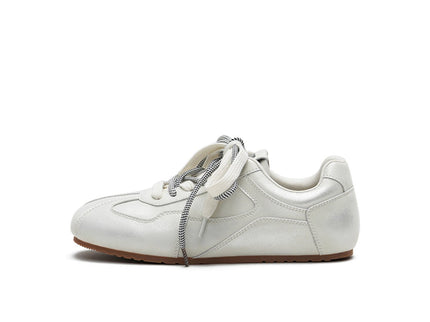 Women's Dual Lace GAT Flat Sneakers – Retro Minimalist Trainer Shoes