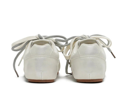Damen Dual Lace GAT Flache Tokyo Sneakers – Retro Minimalist Trainer