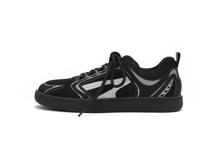 Women’s Flat Technical Mesh Sneakers – Graphic Panel Trainers