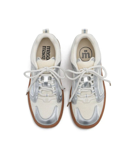 Damen Flache Technical Mesh Tokyo Sneakers – Graphic Panel Trainer