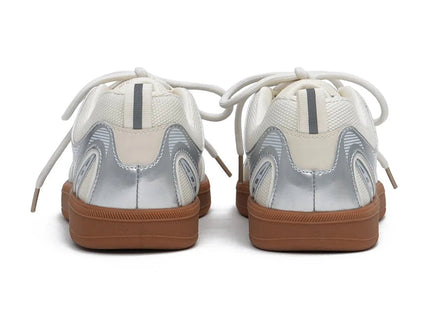 Damen Flache Technical Mesh Tokyo Sneakers – Graphic Panel Trainer
