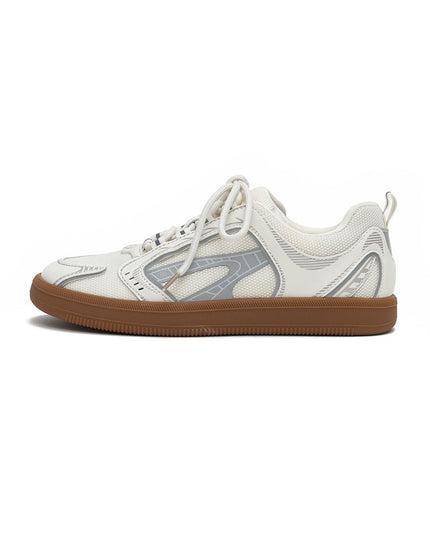 Damen Flache Technical Mesh Tokyo Sneakers – Graphic Panel Trainer