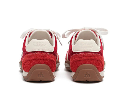 Damen Fuzzy Wildleder Star GAT Flache Sneakers – Retro Colorblock Trainer Tokyo