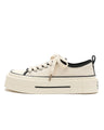 Damen Platform Canvas Low-Top Sneakers – Beige