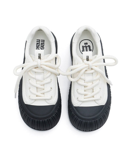 Masoomake Damen Platform Sneaker – Chunky Ribbed Sole Leder