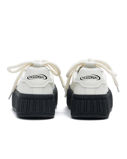 Masoomake Damen Platform Sneaker – Chunky Ribbed Sole Leder