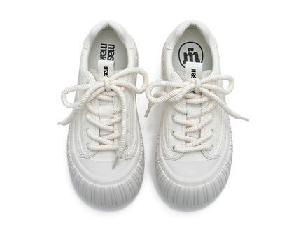 Masoomake Damen Platform Sneaker – Chunky Ribbed Sole Leder