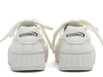 Masoomake Damen Platform Sneaker – Chunky Ribbed Sole Leder