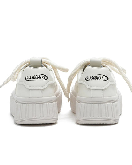 Masoomake Damen Platform Sneaker – Chunky Ribbed Sole Leder