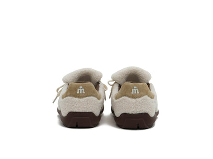 Women's Sherpa Velcro Sneakers – Plaid Star Patch Cozy Winter Shoes