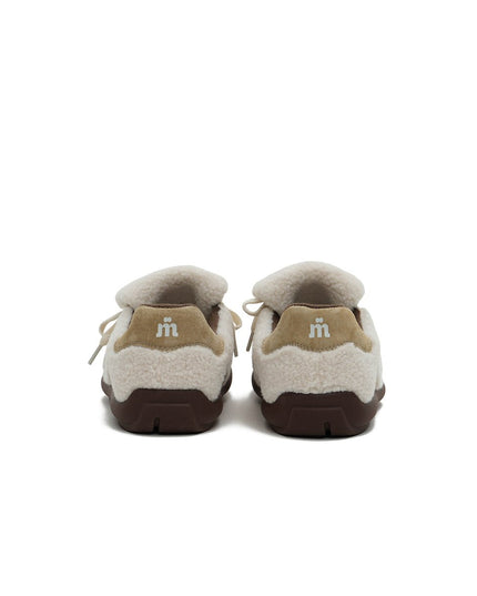 Women's Sherpa Velcro Sneakers – Plaid Star Patch Cozy Winter Shoes