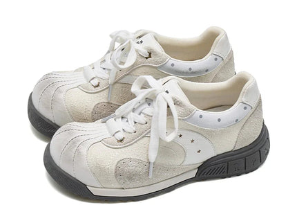 Masoomake Damen Platform Sneaker – Star Chunky Toe Kawaii Style