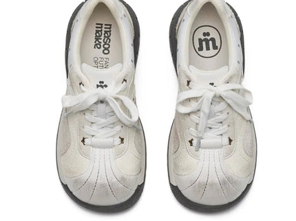 Masoomake Damen Platform Sneaker – Star Chunky Toe Kawaii Style