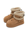Masoomake Suede Platform Winterstiefel Damen | Pom Pom Sherpa