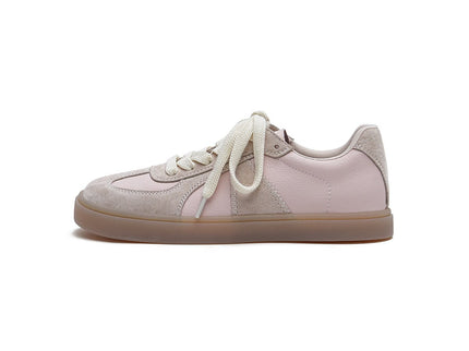 Women's Versatile Lightweight Flat Casual Sneakers – Suede Panel Gum Sole Trainers
