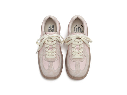 Women's Versatile Lightweight Flat Casual Sneakers – Suede Panel Gum Sole Trainers
