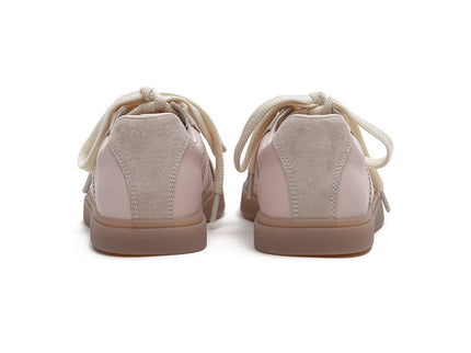 Women's Versatile Lightweight Flat Casual Sneakers – Suede Panel Gum Sole Trainers