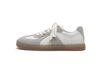 Women's Versatile Lightweight Flat Casual Sneakers – Suede Panel Gum Sole Trainers